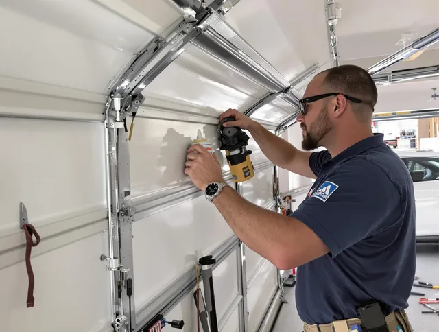 Shelton Garage Door Repair technician quieting a noisy garage door in Shelton