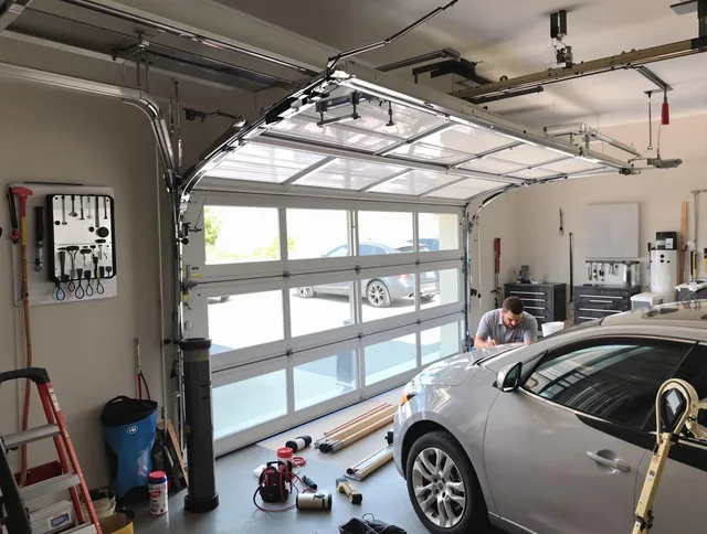 Garage door noise reduction service by Shelton Garage Door Repair in Shelton